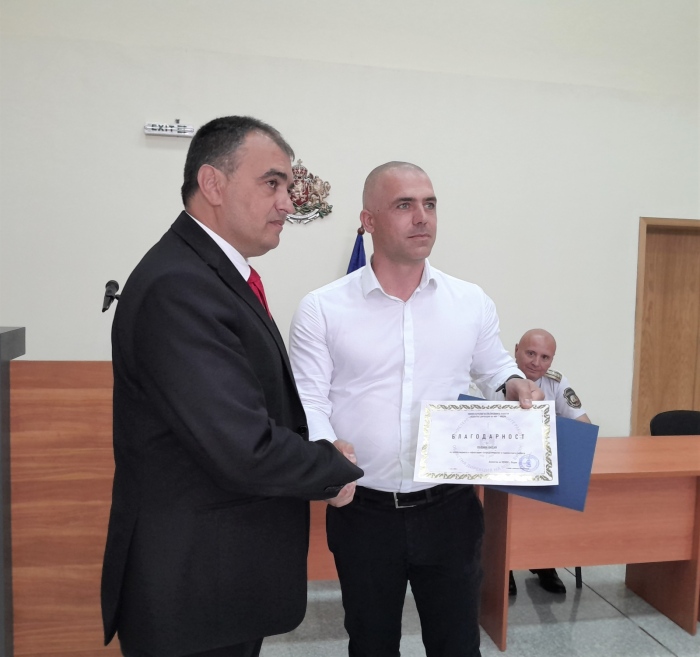 Община Видин получи грамота от Областната дирекция на МВР 