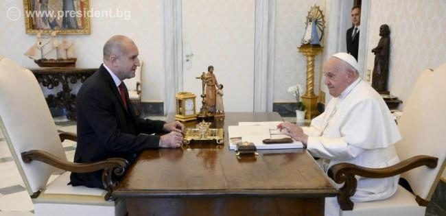 Българският държавен глава бе приет от главата на Римокатолическата църква