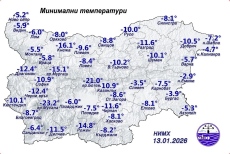 -16 градуса: Къде беше най-студено във вторник сутрин