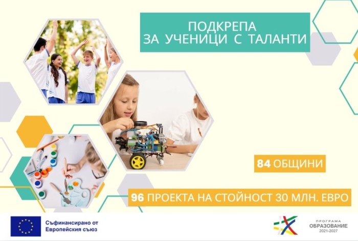 Община Мездра ще реализира проект, насочен към подкрепа за развитие и изява на ученици с таланти